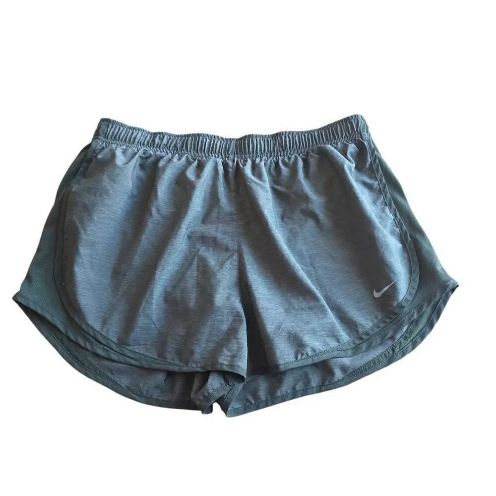 Nike dri fit womens Sz XL olive green elastic waist lined shorts